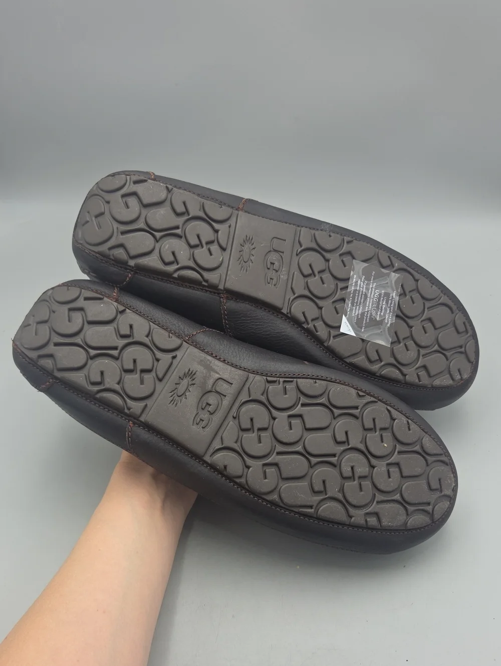 UGG Men's Ascot Brown Leather House Slippers Men 12